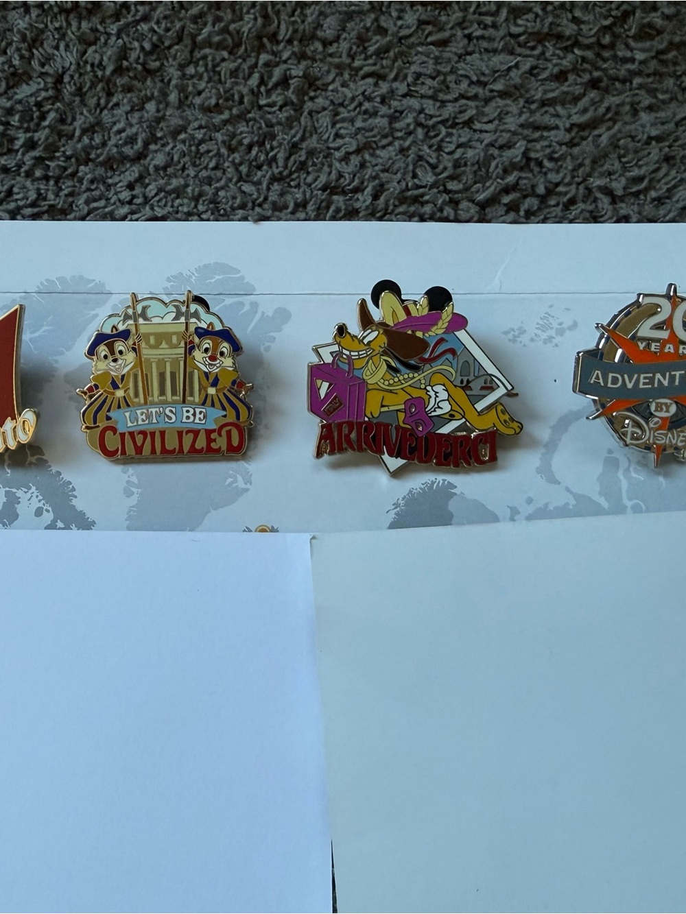 Adventures by Disney Rome Escape Enamel Pin Set- Pinocchio, Chip ‘n Dale & Pluto
